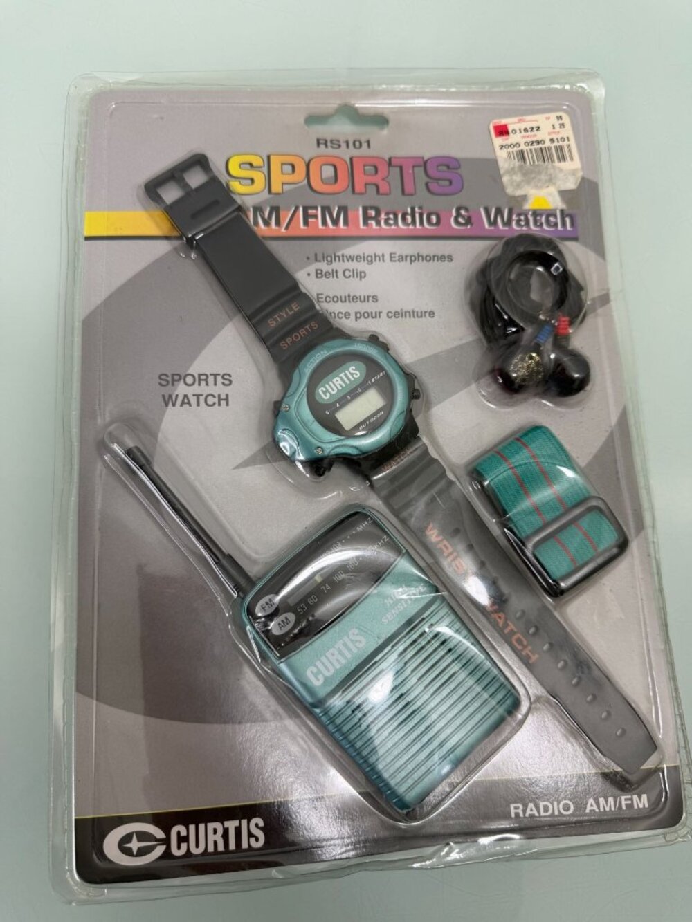 Vintage 90s Curtis Sports AM/FM Radio and Watch - unused, sealed
